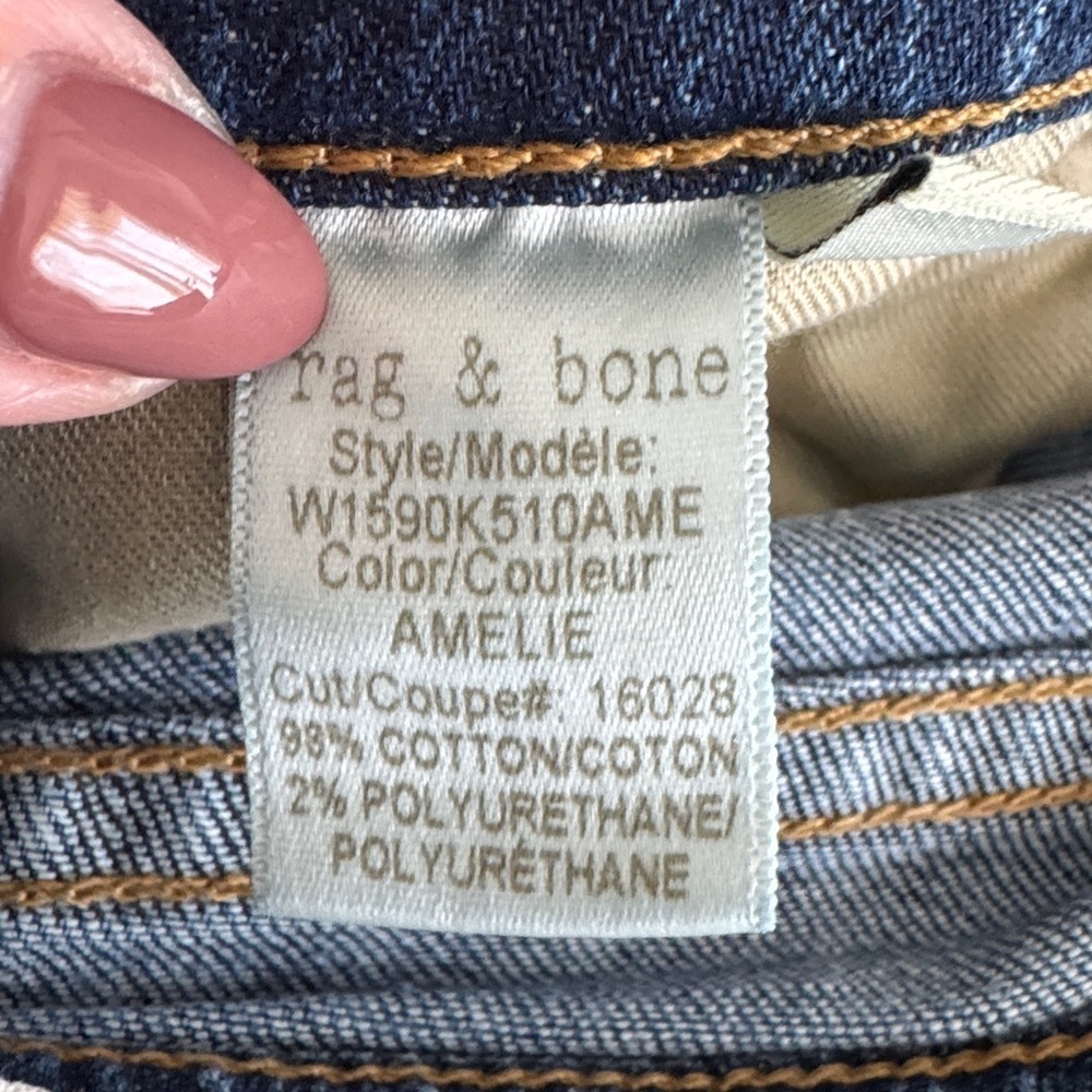 Rag & Bone - Dre Low Rise Slim Boyfriend Straight Distressed Raw Hem Jea… - Picture 7 of 7